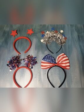 Independence Day Patriotic Headband Set Of 4